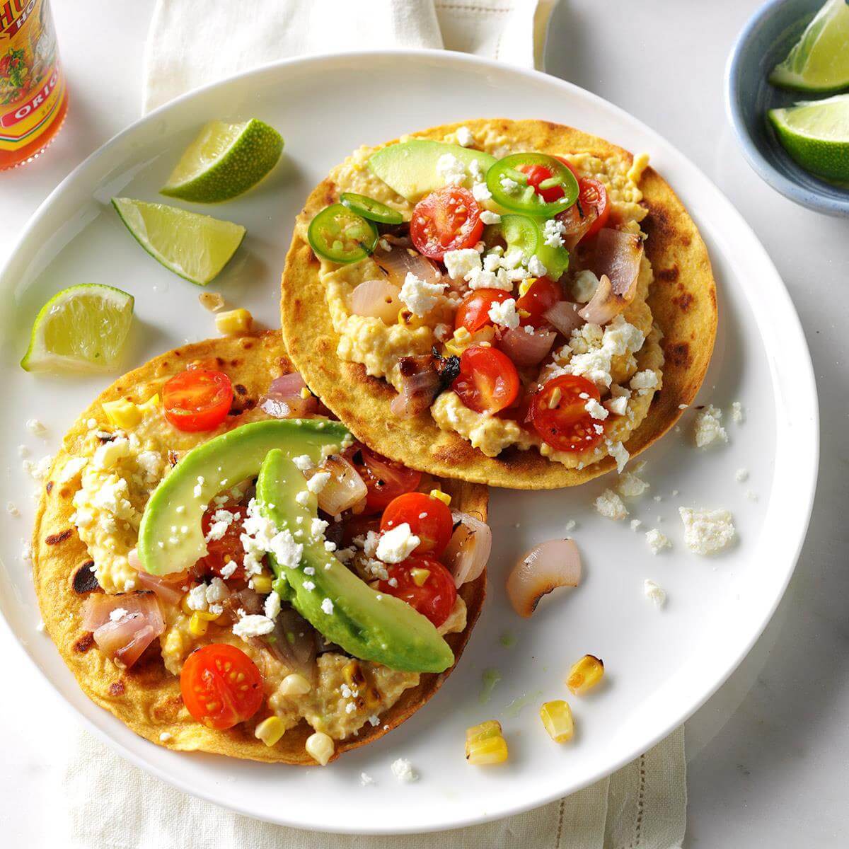 Grilled Corn Hommus Tostadas