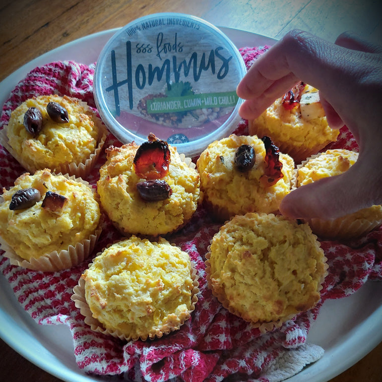 Corn and Hommus Muffins (makes 9 serves) – SSS Foods